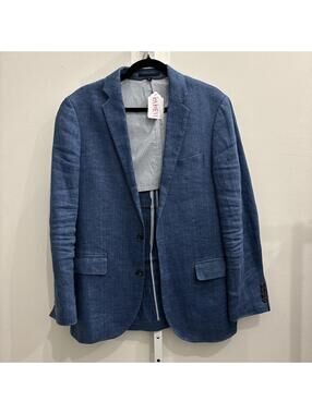 J.Crew 38R Blue Linen Suit Jacket